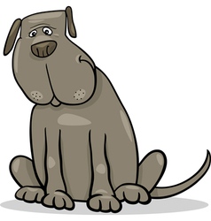 Funny big gray dog cartoon vector image