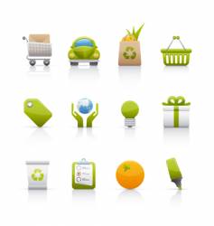 Icon set ecology vector image