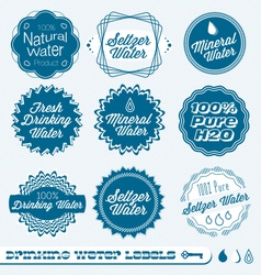Drinking Water Labels vector image