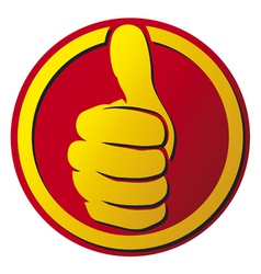 Hand showing thumbs up button vector image