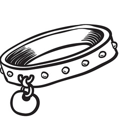 Simple black and white dog collar vector image