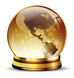 Globe in golden stand vector image