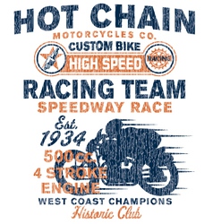 Vintage motorcycles racing team vector image