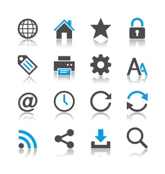 Web icons reflection vector image