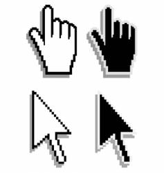 Hand and arrow cursor vector image