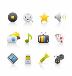 Icon set entertainment vector image