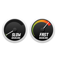 Speedometers with slow and fast download vector image