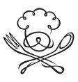 Chef with spoon and fork vector image