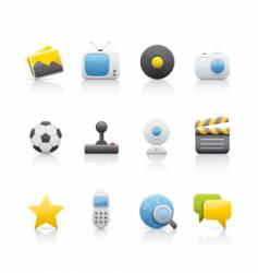 Icon set entertainment vector image