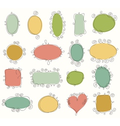 Collection of doodle frames vector image