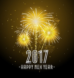 2017 Happy New Year Fireworks Night Background vector image