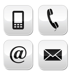 Contact buttons set - email mobile phone vector image