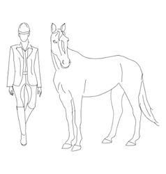 Jockey horse vector image