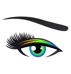 Colorful eye with eyelashes vector image