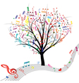 Tree music color vector image
