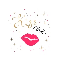Kiss me card Kiss me card vector image