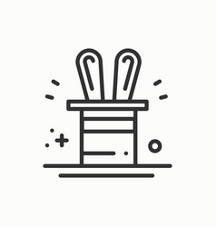 Magic trick icon rabbit in magician black hat vector image