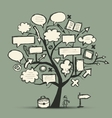 Sketch of tree with arrows and frames for your vector image