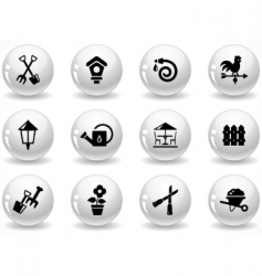 Glossy grey buttons vector image