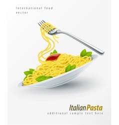 Italian pasta spaghetti vector image
