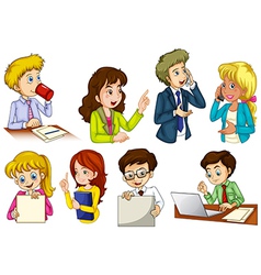Different people working in an office vector image