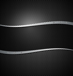 Abstract metal black design background vector image