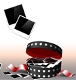Valentines day polaroids in box vector image