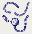 Wrecking ball and chain vector image