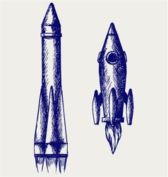 Retro rocket vector image