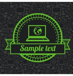 Retro label with laptop icon vector image