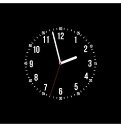 Clock on a black background vector image