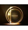 Golden glowing round frame vector image