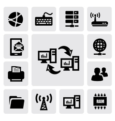 Technology icons vector image