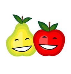 Funny fruits smiling together for your design vector image