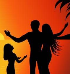 Tropical sunset vector image