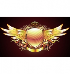 Heraldic golden shield vector image