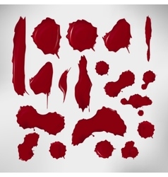Blood blots realistic set Royalty Free Vector Image
