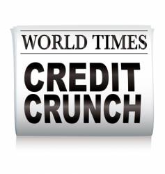 Newspaper credit crunch vector image
