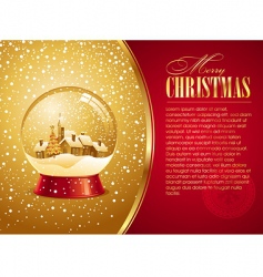 Christmas card with snow globe vector image