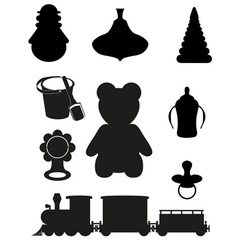 Icon of toys and accessories black silhouette vector image