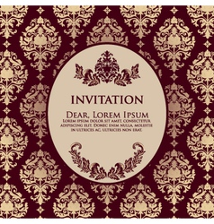 Damask Filigree Invitation Card vector image