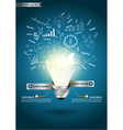 Idea light bulb broken With drawing business plan vector image