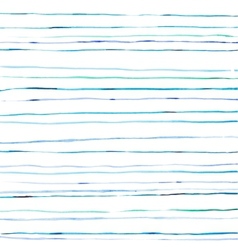Watercolor aquarelle hand drawn blue lines stripes vector image