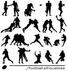 Football silhouettes vector image