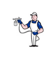 Spray Painter Spraying Gun Cartoon vector image