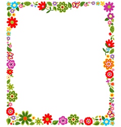 Floral border frame background vector image