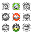 Set of vintage camping labels and badges vector image