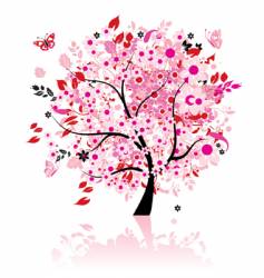 Floral tree vector image