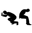 Silhouettes of men pushing vector image
