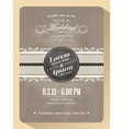 Vintage wedding invitation card template Vintage wedding invitation card template vector image